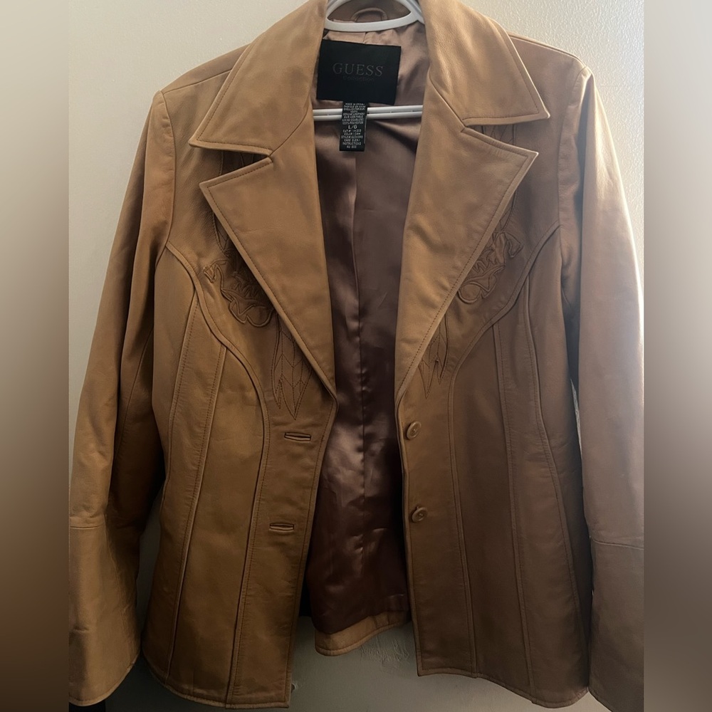 Guess Tan Embroidered Jacket